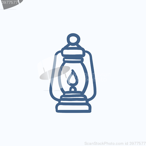 Image of Camping lantern sketch icon.