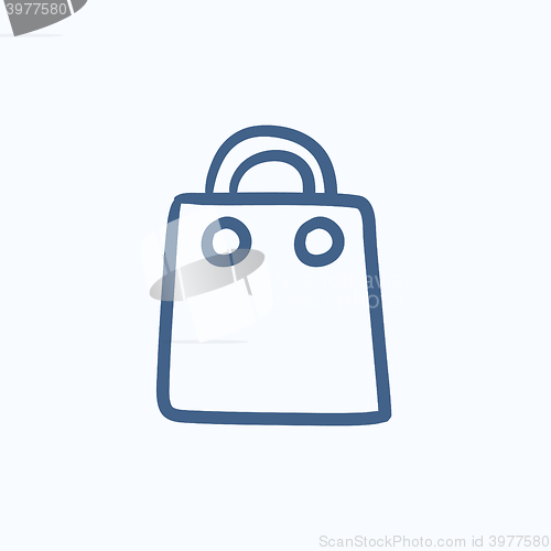 Image of Shopping bag sketch icon.