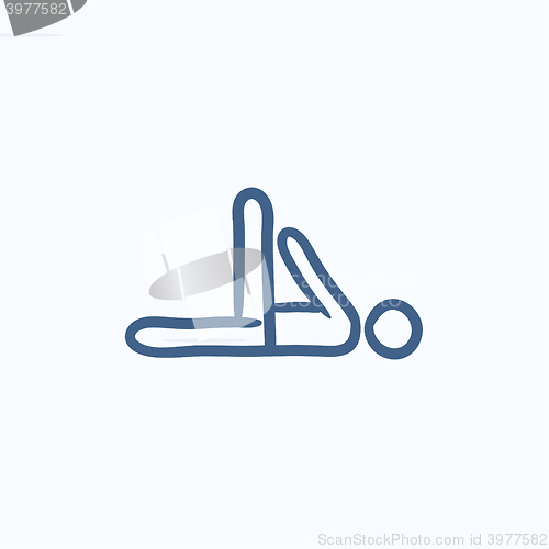 Image of Man making exercises sketch icon.