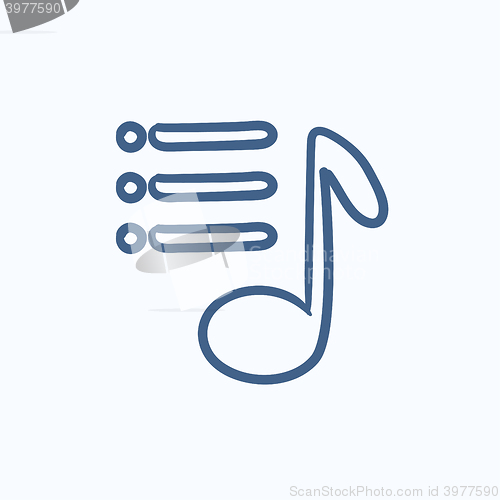 Image of Musical note sketch icon.