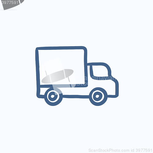 Image of Delivery van sketch icon.