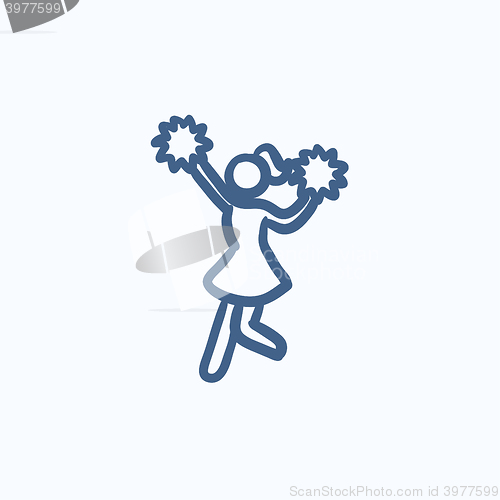 Image of Cheerleader sketch icon.