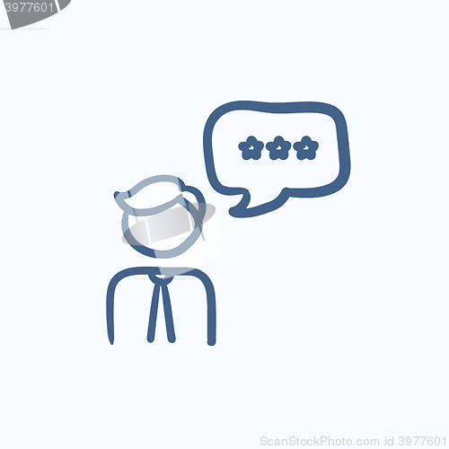 Image of Customer service sketch icon.