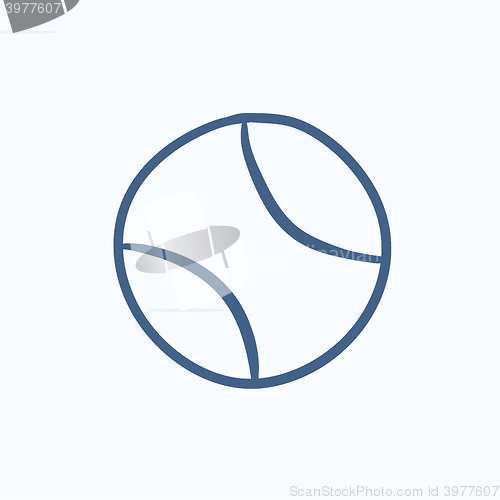 Image of Tennis ball sketch icon.