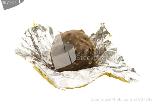 Image of chocolate ball with huselnuts