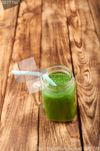 Image of Jar tumbler mug with green smoothie drink