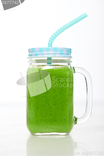 Image of Jar tumbler mug with green smoothie drink