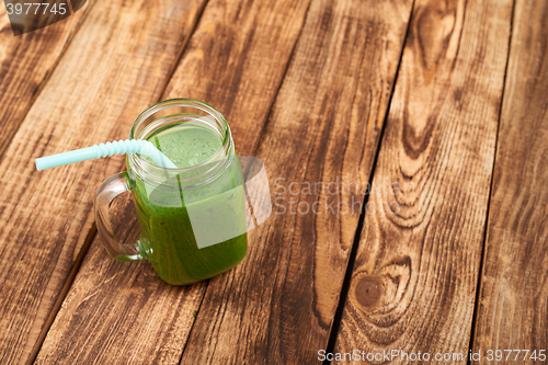 Image of Jar tumbler mug with green smoothie drink