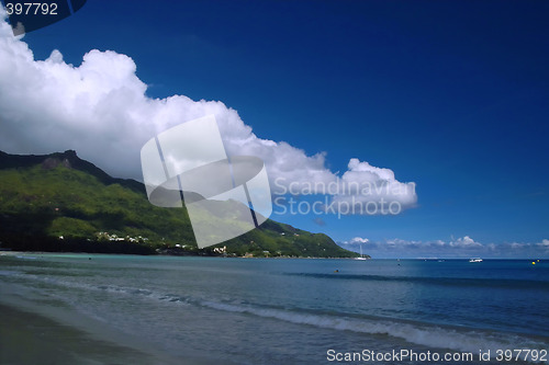 Image of Sea, beach, clouds,mountain