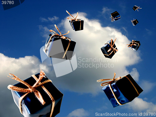 Image of Festive background: gifts from the Heaven