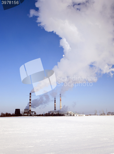 Image of Chemical plant ,  winter season.