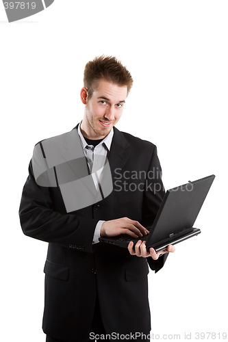 Image of Businessman and laptop
