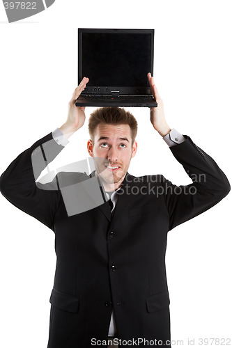 Image of Businessman and laptop