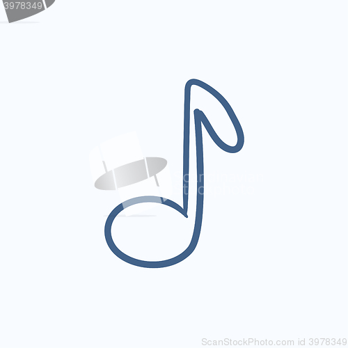 Image of Music note sketch icon.