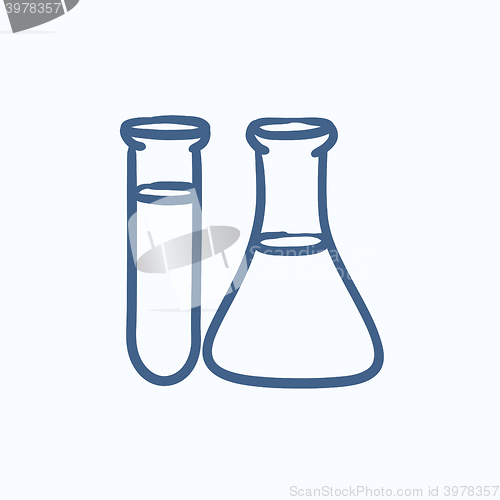 Image of Test tubes sketch icon.