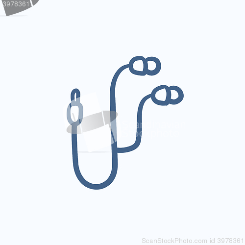 Image of Earphone sketch icon.