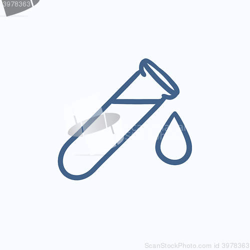 Image of Test tube with drop sketch icon.
