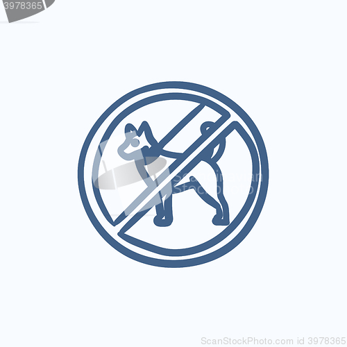 Image of No dog sign sketch icon.