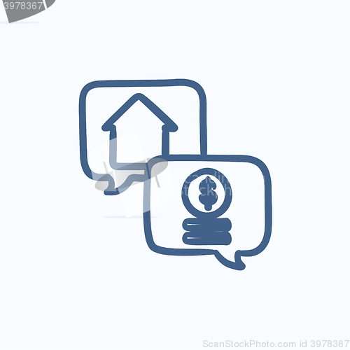 Image of Real estate transaction sketch icon.