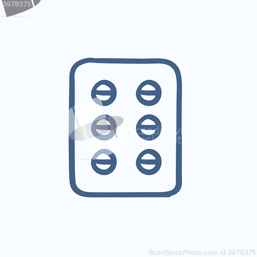 Image of Plate of pills sketch icon.