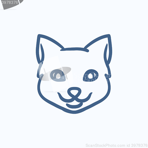 Image of Cat head sketch icon.