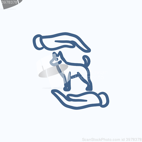 Image of Pet care sketch icon.