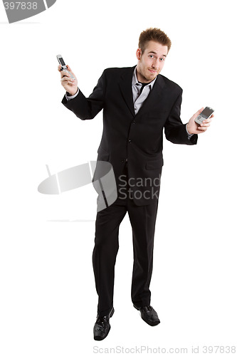 Image of Busy caucasian businessman