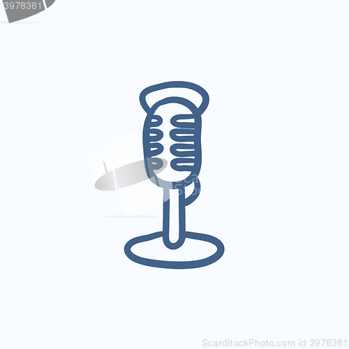 Image of Retro microphone sketch icon.