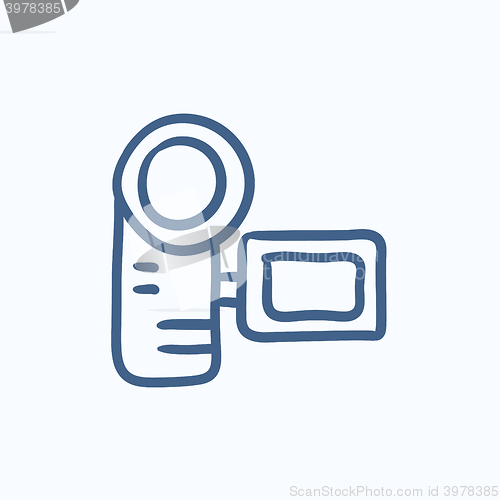 Image of Digital video camera sketch icon.