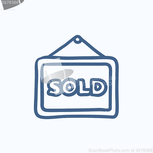 Image of Sold placard sketch icon.