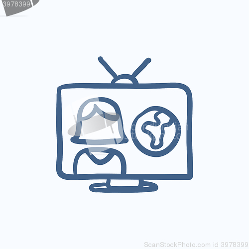 Image of TV report sketch icon.