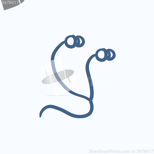 Image of Earphone sketch icon.