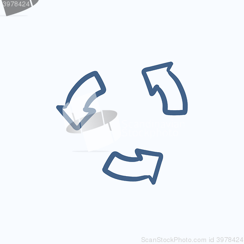 Image of Replay button sketch icon.