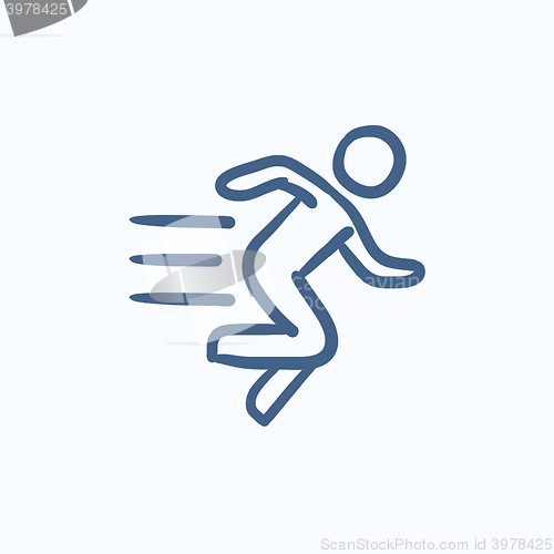 Image of Running man sketch icon.