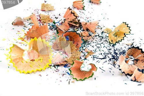 Image of pencils sawdust background