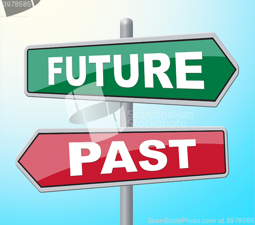 Image of Future Past Represents Placard Signboard And Evolution