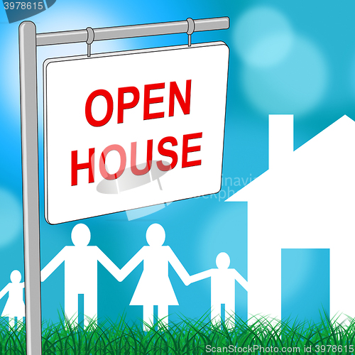 Image of Open House Indicates Real Estate And Building