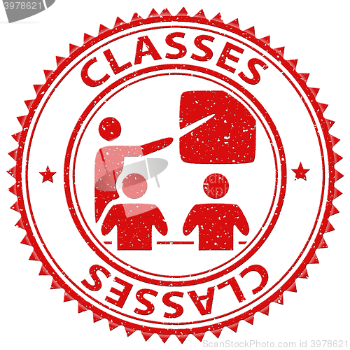 Image of Classes Stamp Indicates Lessons Classrooms And Education