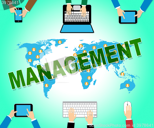 Image of Business Management Represents Corporate Online And Manager