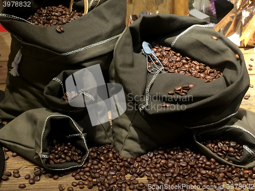 Image of coffee beans on bags