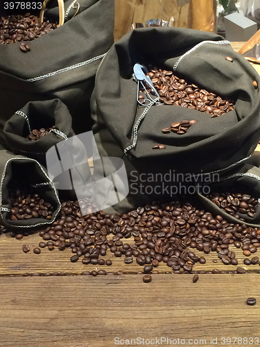 Image of coffee beans on bags