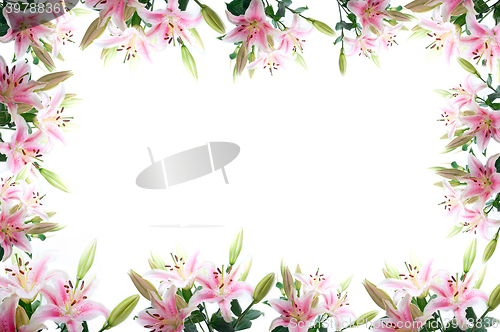 Image of lily flowers composition frame