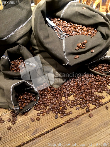 Image of coffee beans on bags