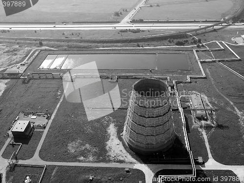 Image of Aerial view of a power plant