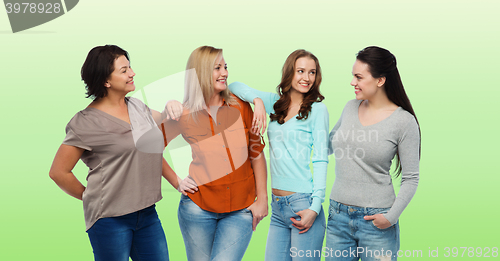 Image of group of happy different women in casual clothes