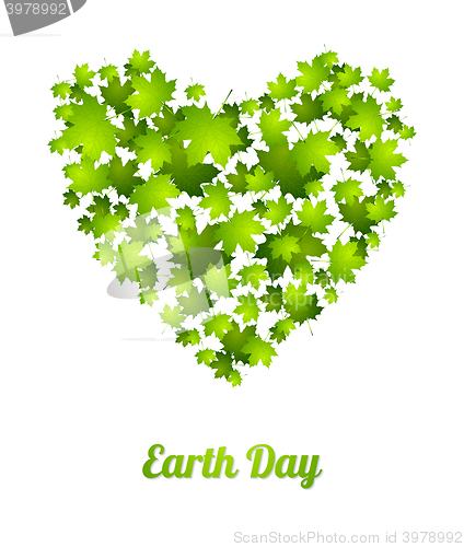 Image of Earth Day ecology green leaves background