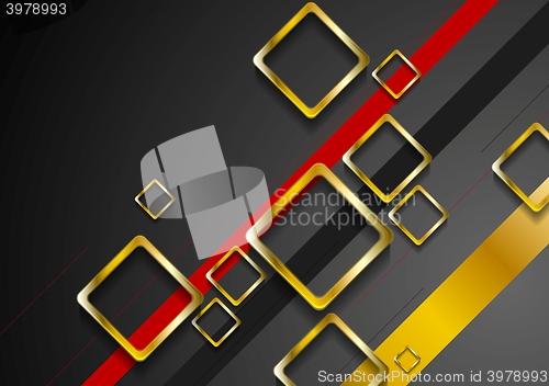 Image of Corporate dark brochure design with golden squares