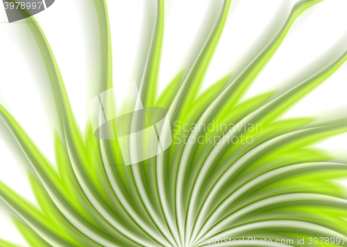 Image of Green swirl wavy beams abstract background