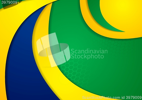 Image of Brazil colors abstract corporate wavy background