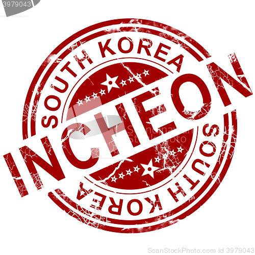Image of Red Incheon stamp 